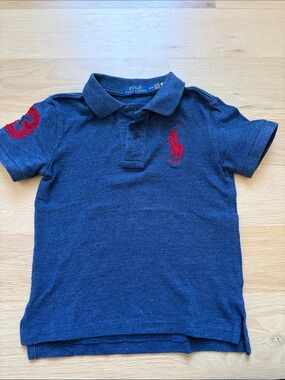 Polo by Ralph Lauren Navy Short-Sleeve Polo with Red Pony Patch